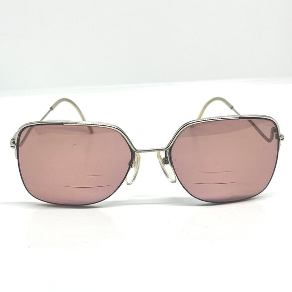 VINTAGE LOGO PARIS FRANCE EYEGLASSES SUNGLASSES FRAMES ROSE LENS METAL 80s - Picture 1 of 16